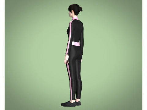 Ladies Swimming Tracksuit 3D Model