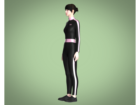 Ladies Swimming Tracksuit 3D Modell