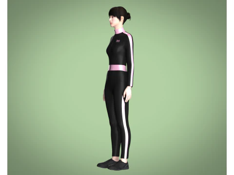 Ladies Swimming Tracksuit 3D Model