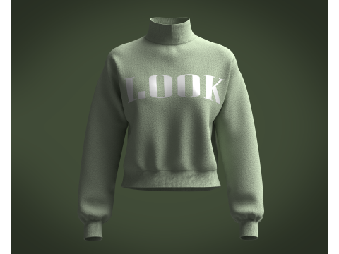 Ladies Sweatshirt - Green V2 3D Model