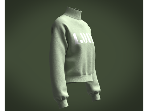 Ladies Sweatshirt - Green V2 Model 3D