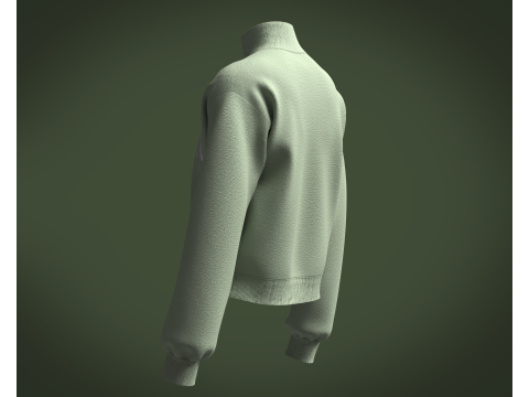 Ladies Sweatshirt - Green V2 Model 3D