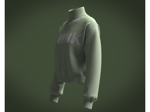 Ladies Sweatshirt - Green V2 Model 3D