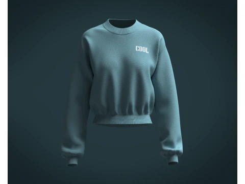 レディース スウェットシャツ V2 3Dモデル