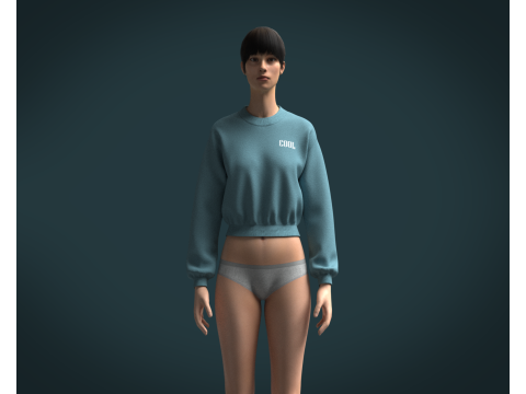 Ladies Sweatshirt V2 Model 3D