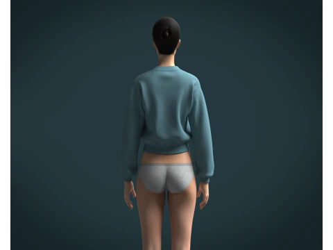 Ladies Sweatshirt V2 3D Model