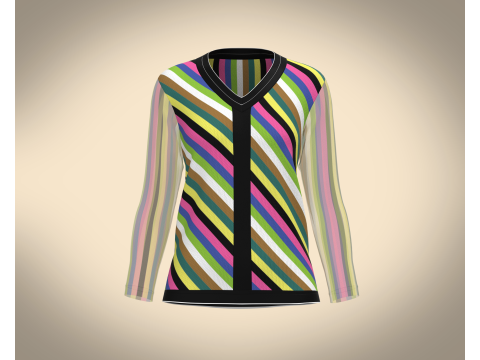 Long Sleeve V Neck Tops 3D Model
