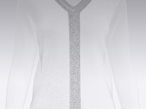 Long Sleeve V Neck Tops 3Dモデル