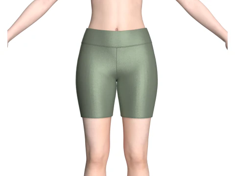 Ladies Yoga Shorts 3D Model