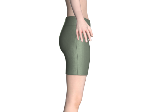 Ladies Yoga Shorts 3D Model