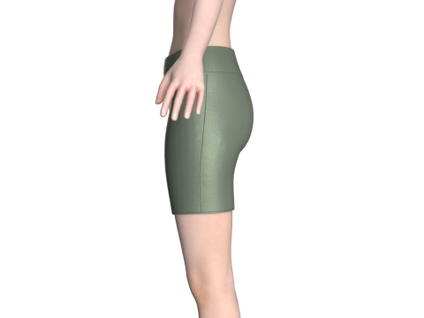 Ladies Yoga Shorts 3D Model
