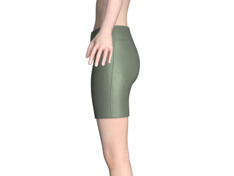 Ladies Yoga Shorts 3D Model