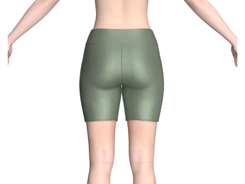 Ladies Yoga Shorts 3D Model