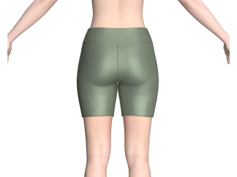 Ladies Yoga Shorts 3D Model