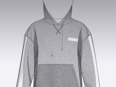Men Fashion Hoodie Modello 3D