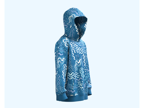 Men Hoodie without cord-Shoreline Model 3D