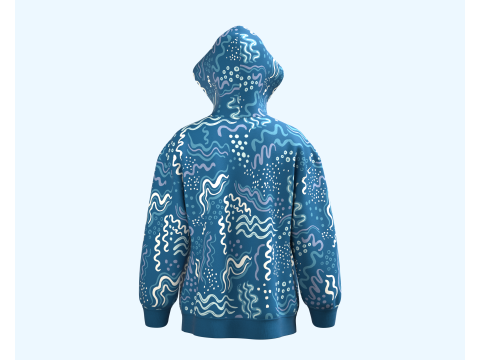 Men Hoodie without cord-Shoreline Model 3D