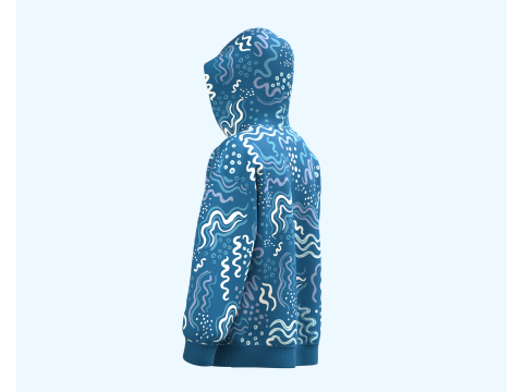 Men Hoodie without cord-Shoreline Model 3D