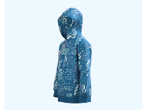 Men Hoodie without cord-Shoreline Model 3D
