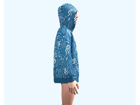 Men Hoodie without cord-Shoreline Model 3D
