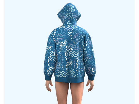 Men Hoodie without cord-Shoreline Model 3D