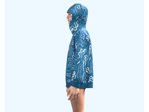 Men Hoodie without cord-Shoreline Model 3D