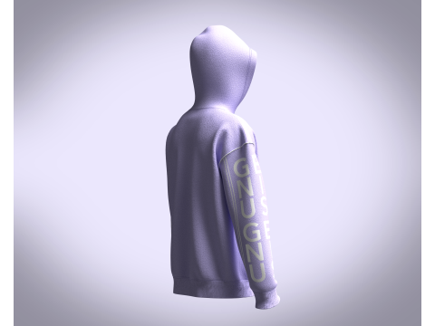 Men Hoodie With Piping Modèle 3D