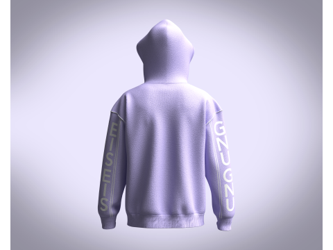 Men Hoodie With Piping Modèle 3D
