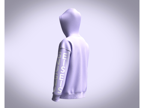 Men Hoodie With Piping Modèle 3D