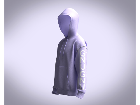 Men Hoodie With Piping Modèle 3D