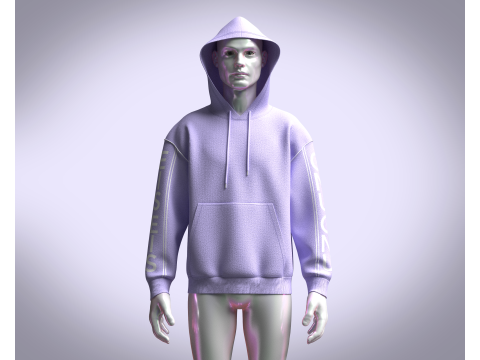Men Hoodie With Piping Modèle 3D