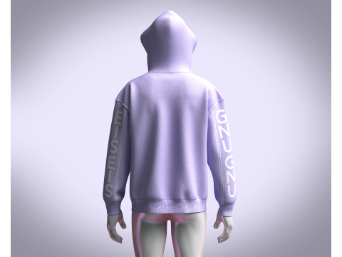 Men Hoodie With Piping Modèle 3D