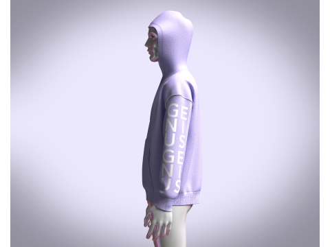 Men Hoodie With Piping Modèle 3D