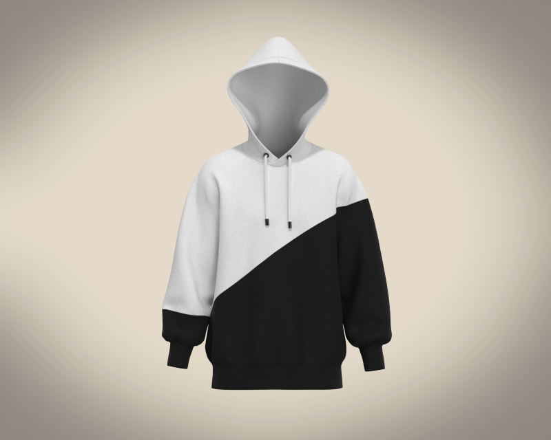 Men Black And White Hoodie 3D Model .c4d .max .obj .3ds .fbx .stl .blend 