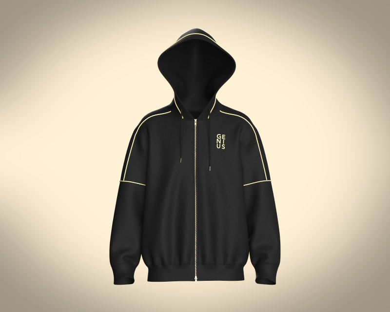 Black hoodie gold zipper hotsell