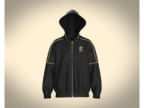 Mens Black And Gold Hoodie 3D मॉडल