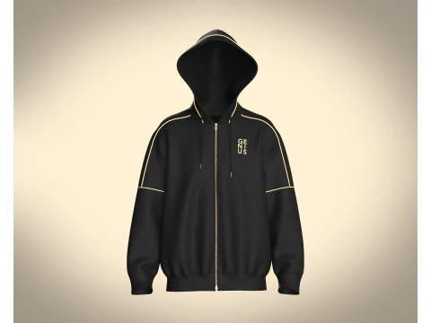 Hoodie Pria Hitam Dan Emas Model 3D