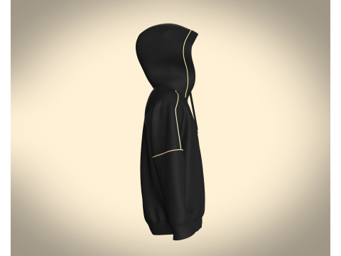 Mens Black And Gold Hoodie Modèle 3D