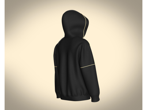 Mens Black And Gold Hoodie Modèle 3D