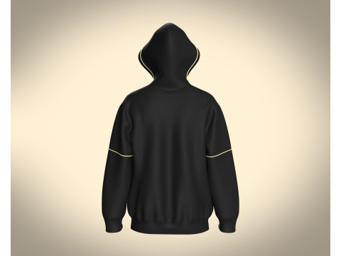 Mens Black And Gold Hoodie Modèle 3D