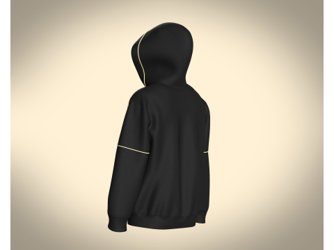 Mens Black And Gold Hoodie Modèle 3D