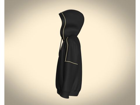 Mens Black And Gold Hoodie Modèle 3D