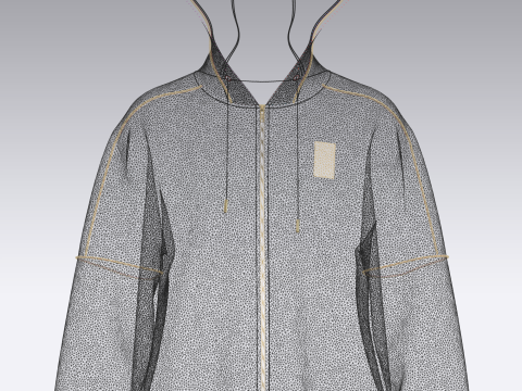 Mens Black And Gold Hoodie Modèle 3D