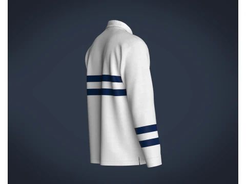 Mens Blue Stiped Polo 3D Model
