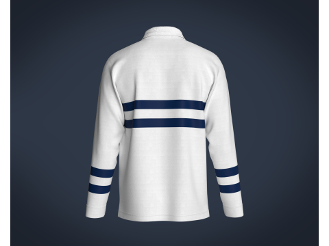 Mens Blue Stiped Polo Modello 3D