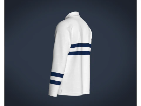 Mens Blue Stiped Polo 3D Model