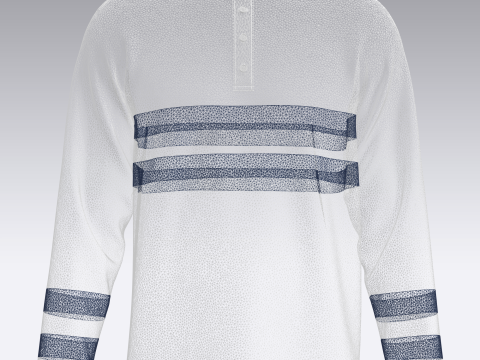 Mens Blue Stiped Polo Modello 3D