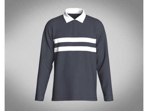 Men Blue and White Polo 3D मॉडल