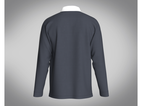 Men Blue and White Polo Modelo 3D