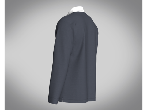 Men Blue and White Polo Modelo 3D